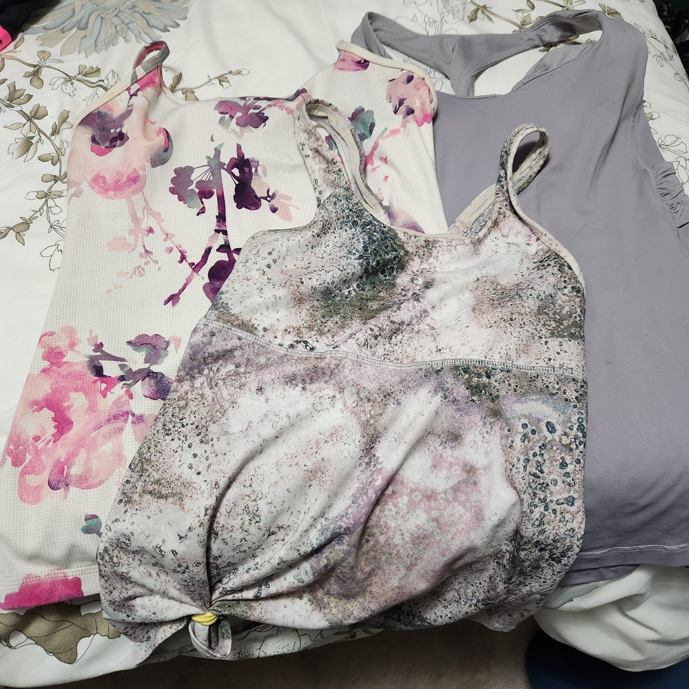lululemon athletica Pink and Purple Tank Tops